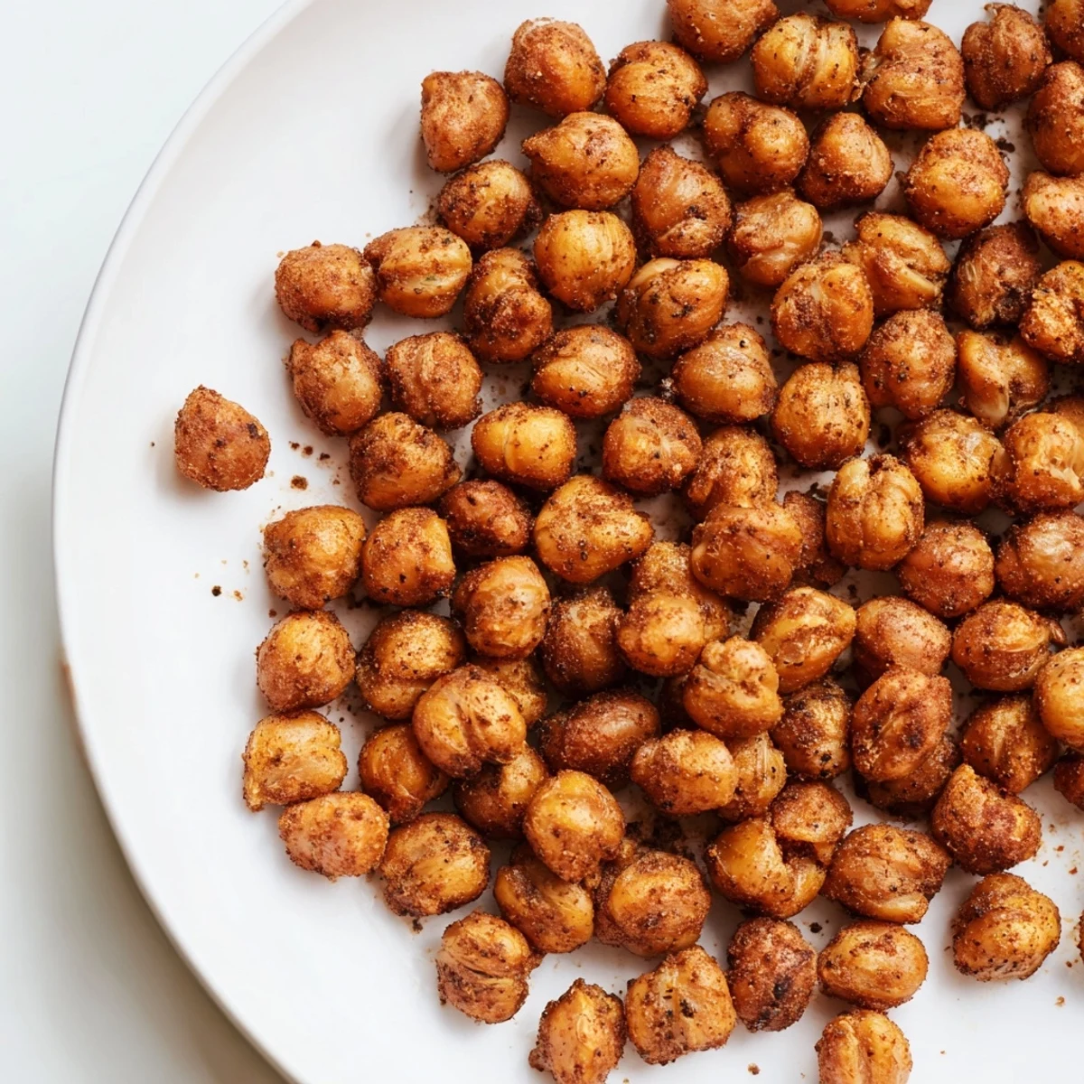 Spicy roasted chickpeas with cumin, perfectly crispy and served as a salad topping.