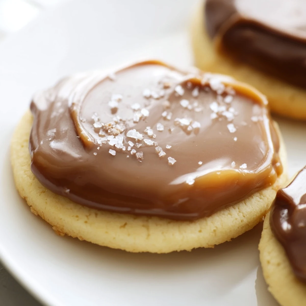 Twix Cookies displayed on a rustic wooden board with a glass of milk beside them for an indulgent treat.