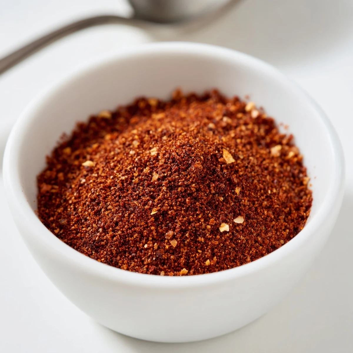 A jar of Easy Homemade Taco Seasoning Mix filled with vibrant red and orange spices, ready to use in your next taco night.