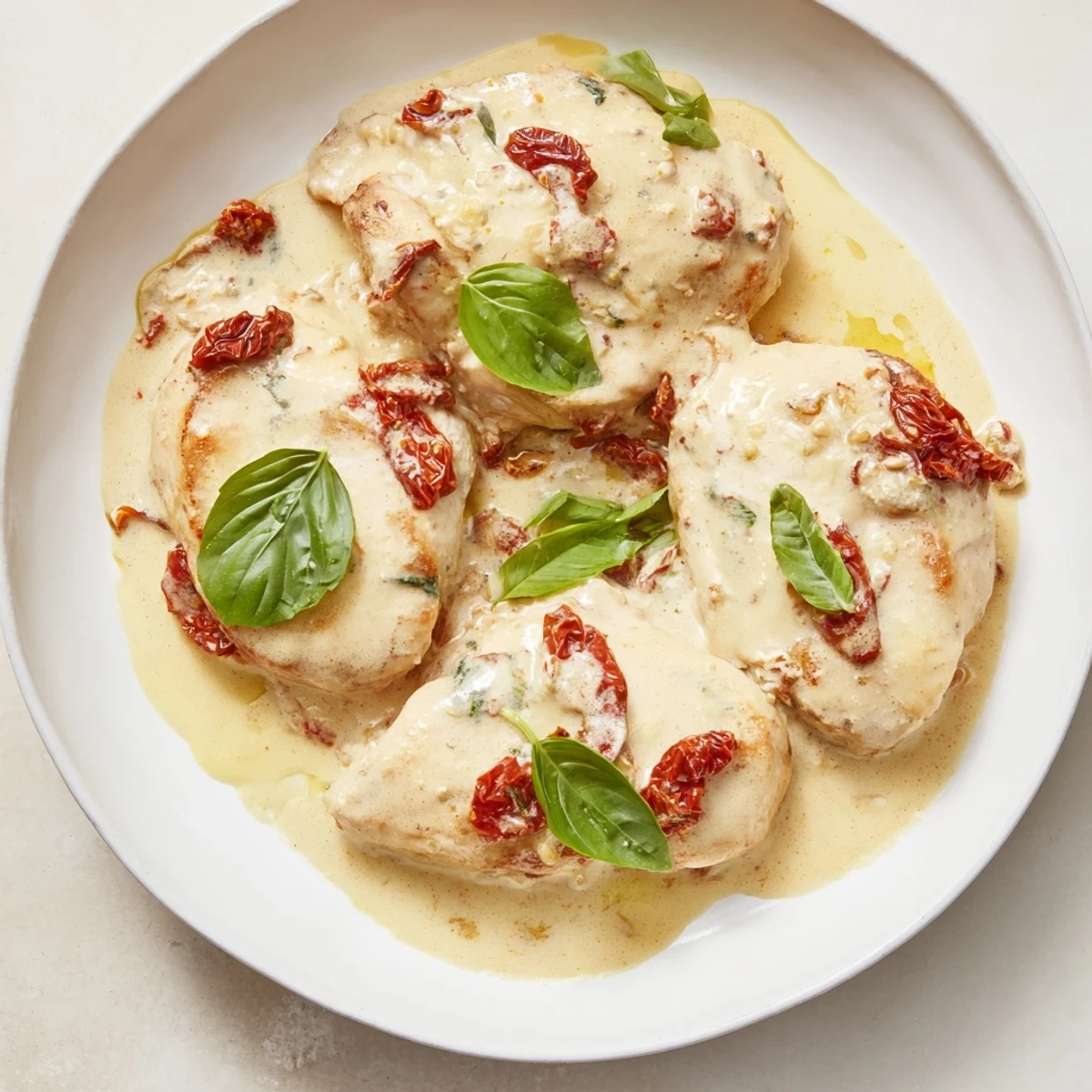 Cheesy Marry Me Slow Cooker Chicken Breast plated with mashed potatoes and sautéed spinach, ready for a romantic dinner.