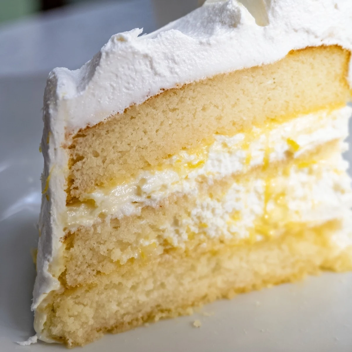 Moist Limoncello Mascarpone Cake with golden sponge, limoncello syrup, and smooth mascarpone cream, topped with fresh lemon slices.