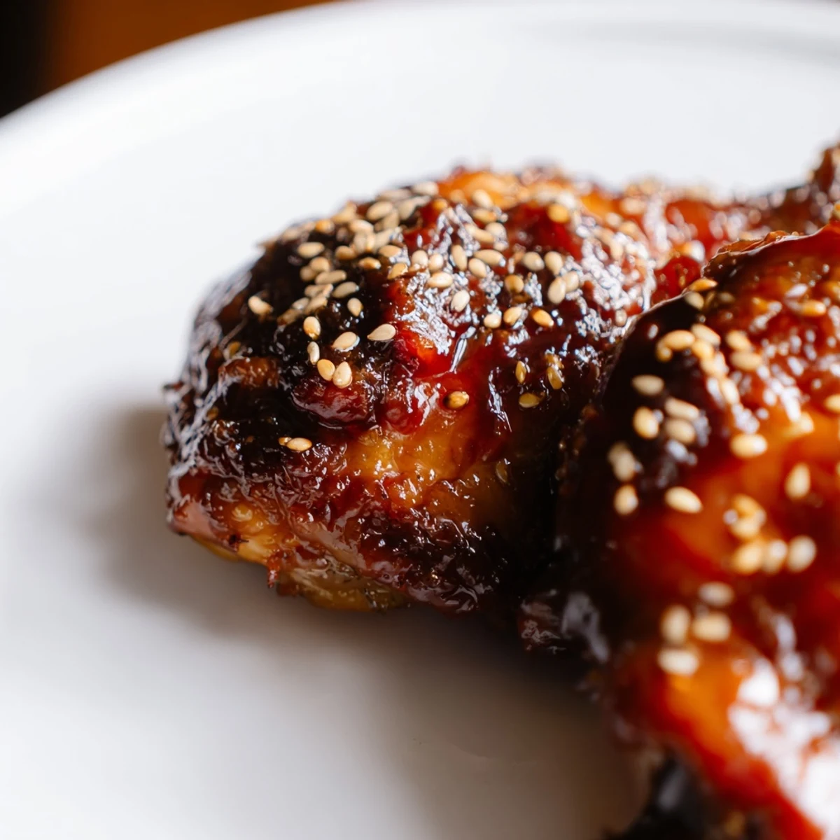 Golden chicken glazed with spicy maple sauce atop fluffy coconut rice garnished with cilantro