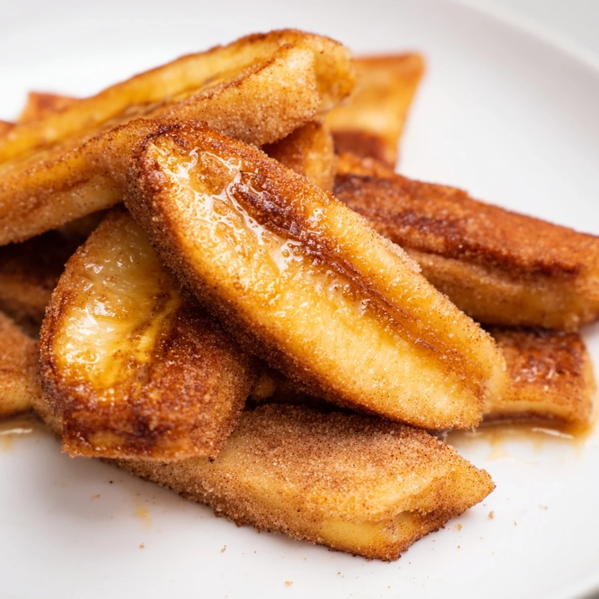 Golden pan fried cinnamon bananas caramelized to perfection in a skillet with melted butter and brown sugar