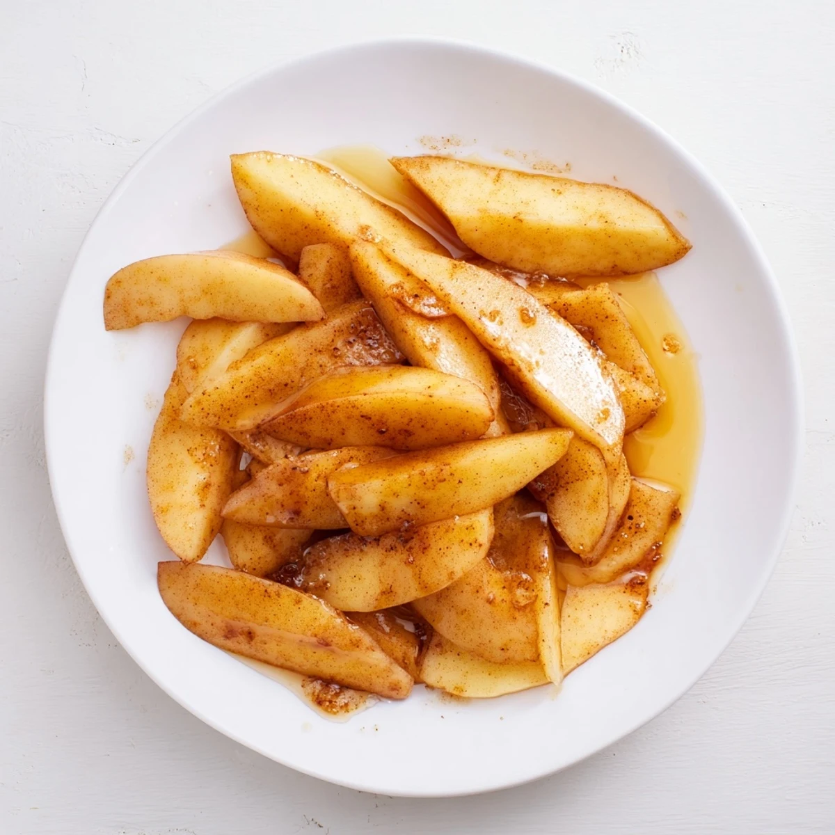 Instant Pot cinnamon apples with tender spiced wedges drizzled with sweet caramelized sauce
