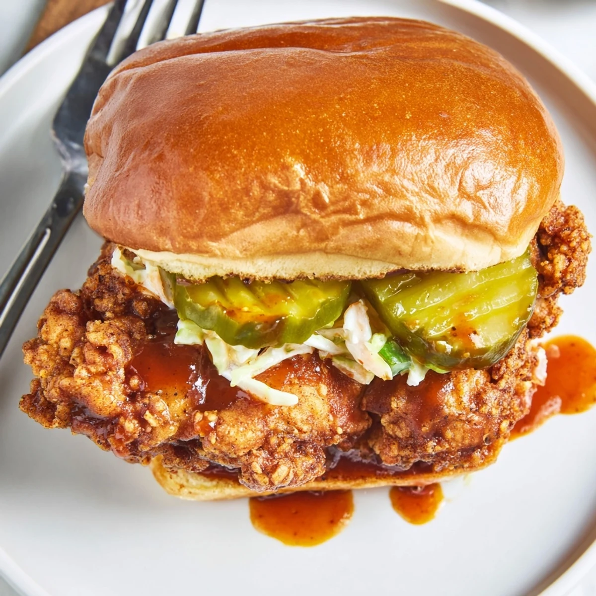 Spicy Nashville Hot Chicken Sandwiches served hot with sweet iced tea, irresistible crunch.