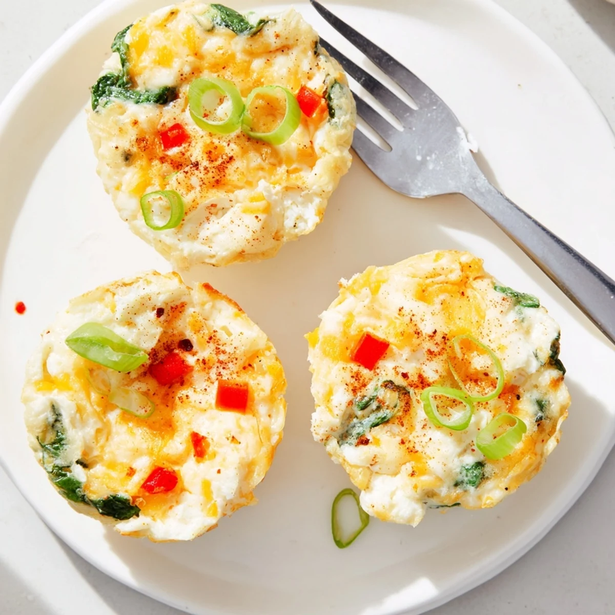 High Protein Egg White Bites With Cottage Cheese, golden-topped and fluffy, served warm