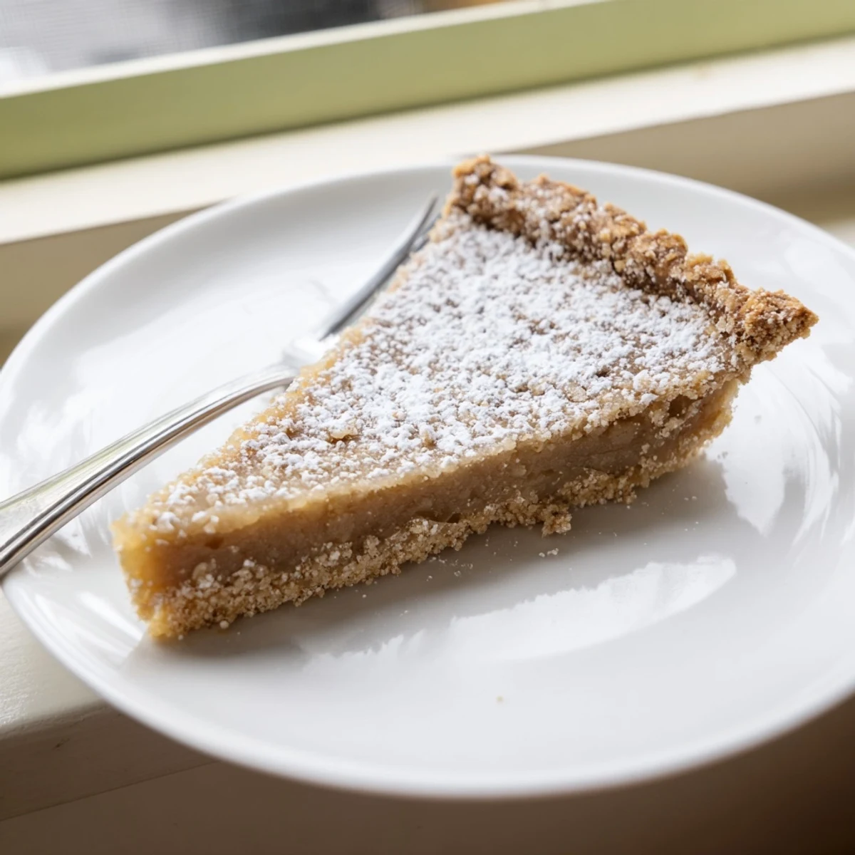 Dusted Milk Bar Crack Pie featuring rich brown sugar filling on chewy oat crumble base