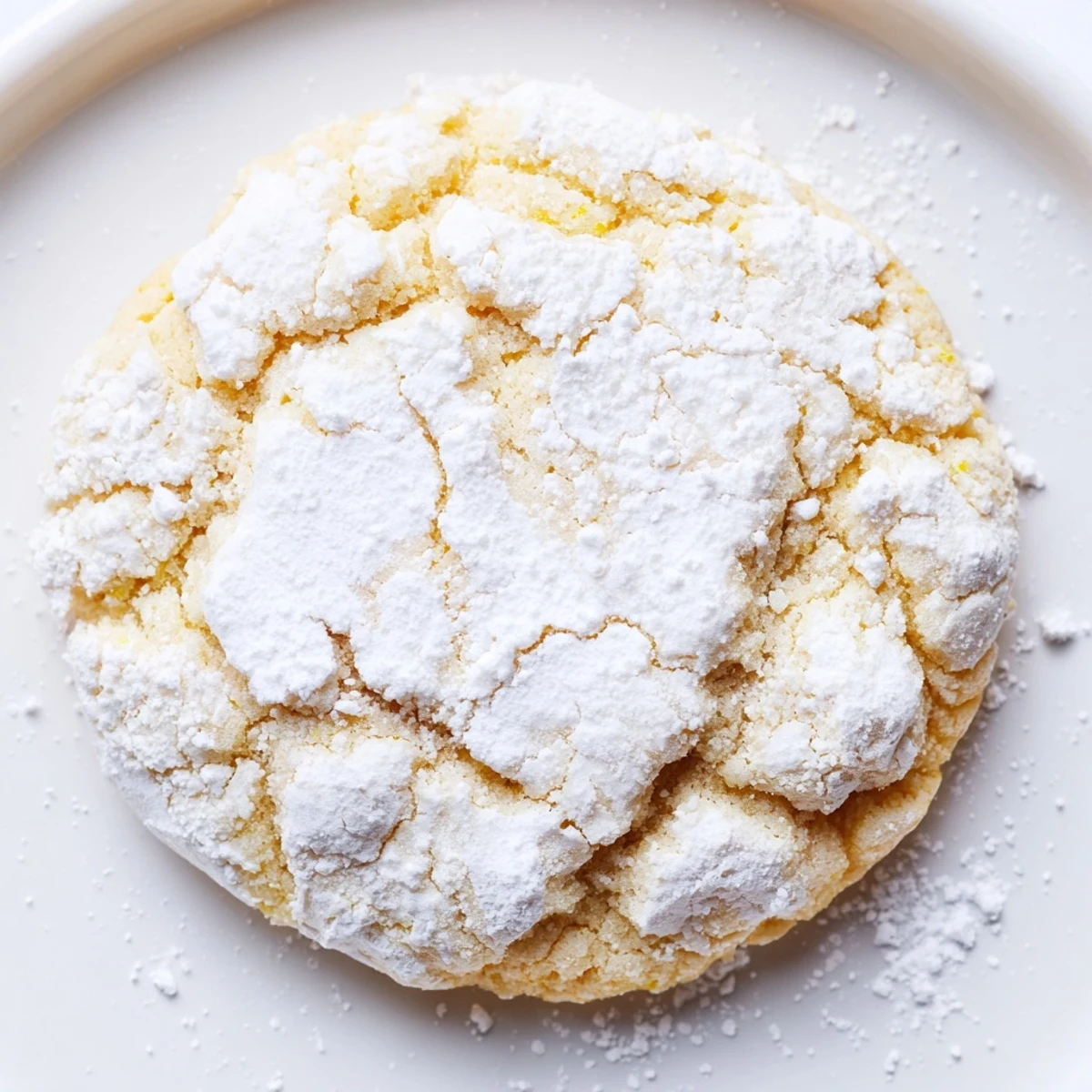 Homemade lemon pixie cookies with cracked sugar coating cooling on wire rack