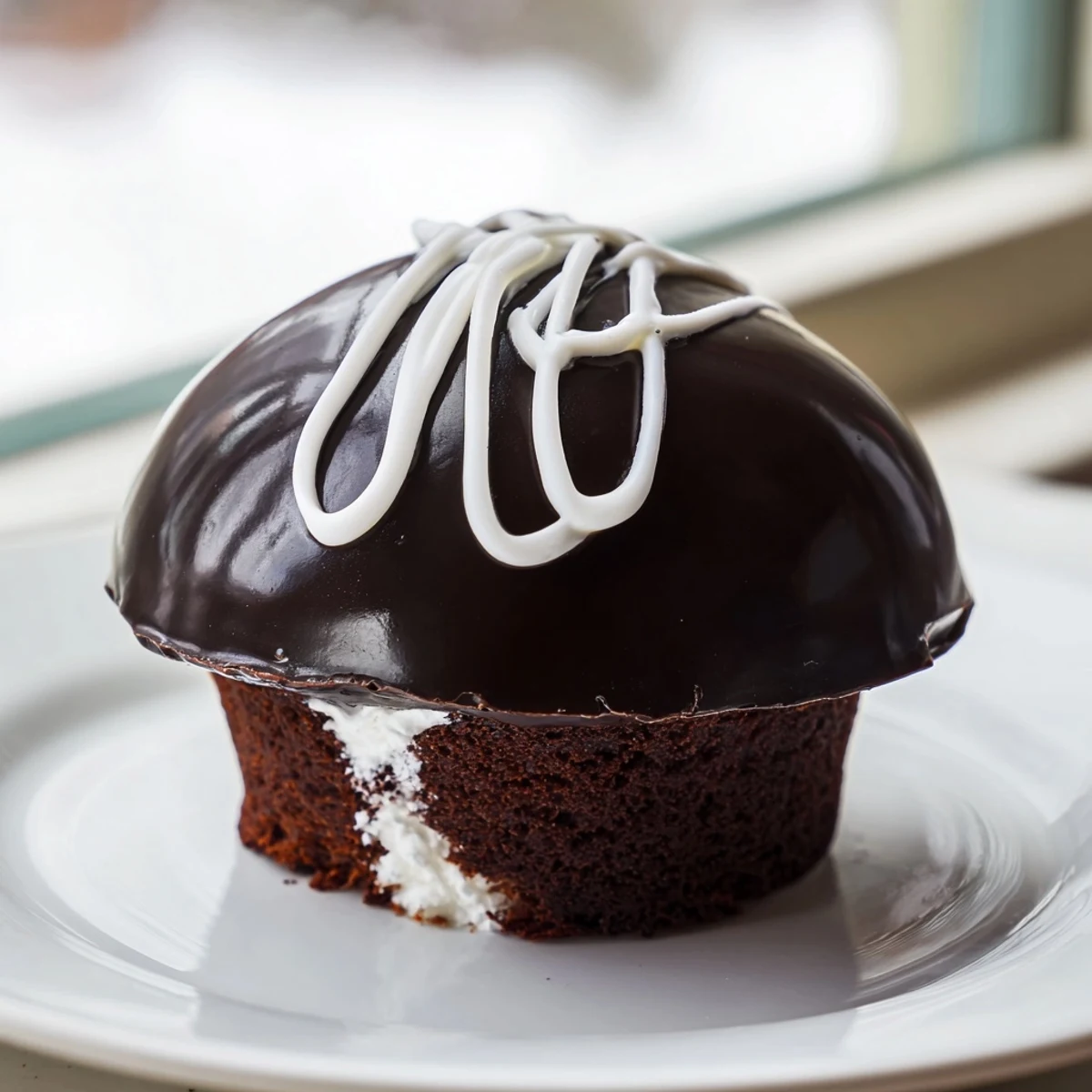Fluffy cream-filled Homemade Hostess Cupcakes drizzled in rich dark chocolate glaze