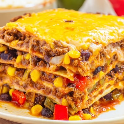 Mexican Lasagna Tortilla Layers