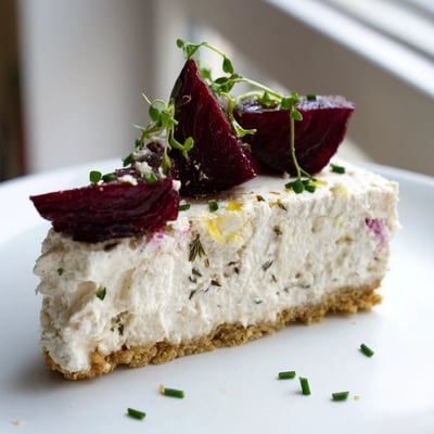 Savory Cheesecake With Roasted Beetroot